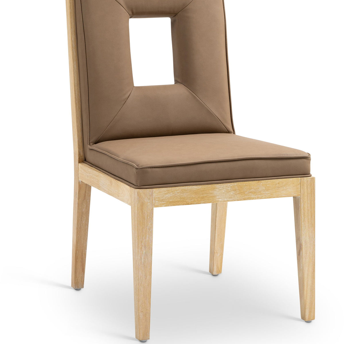 Gwendolyn - Faux Leather Dining Side Chair With Natural Frame (Set of 2)