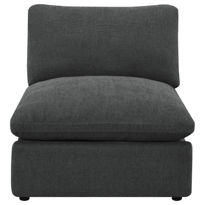 Collins - Modular Armless Chair - Dark Gray