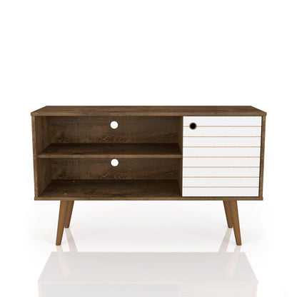 Manhattan Liberty - TV Stand With Rustic Brown Frame