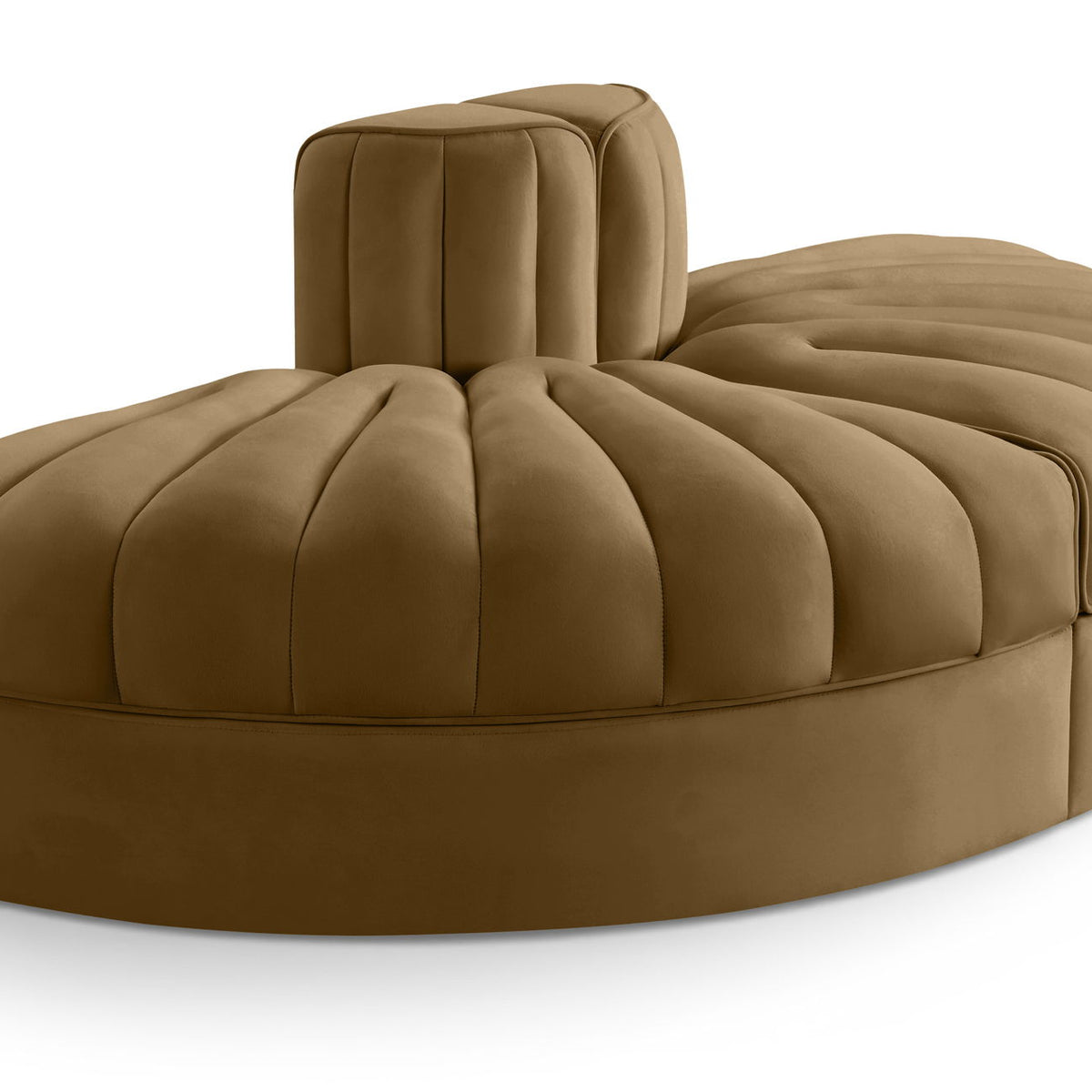 Rummi - Velvet Performance Fabric Upholstered 2 Piece  Rounded Modular Loveseat