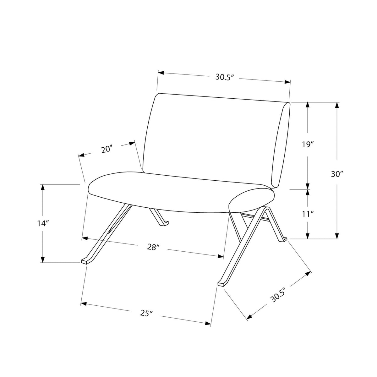 Accent Chair, Armless, Fabric, Living Room, Bedroom, Contemporary, Modern