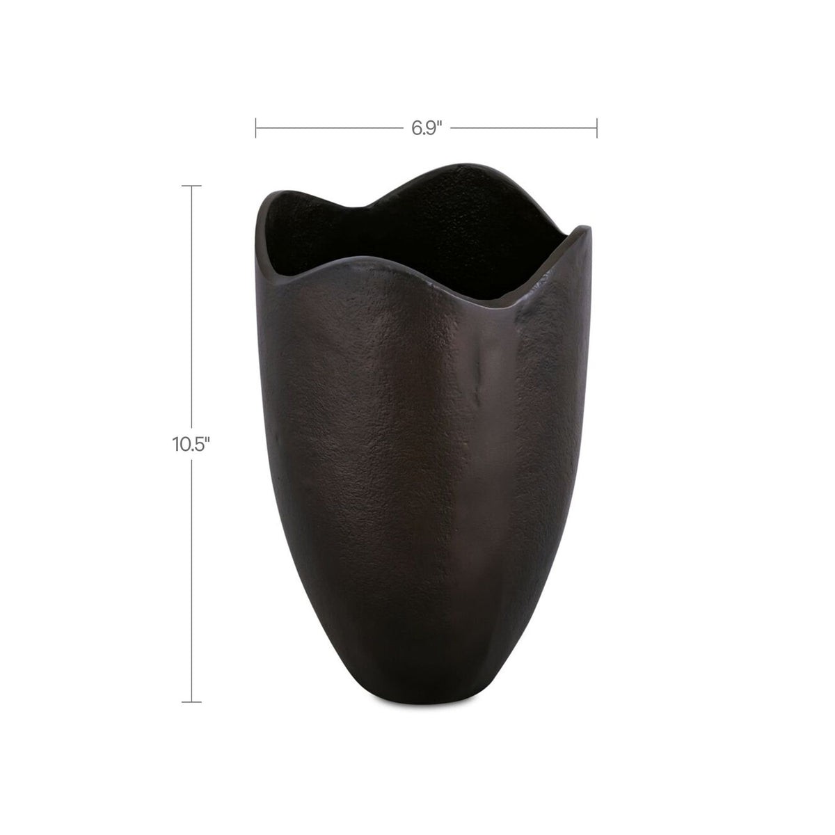 Athena - Cast Aluminum Vase - Blackened Bronze / Brown