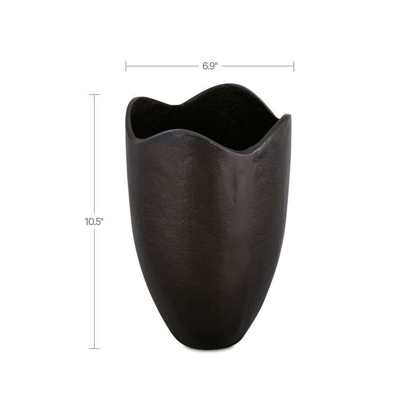 Athena - Cast Aluminum Vase - Blackened Bronze / Brown