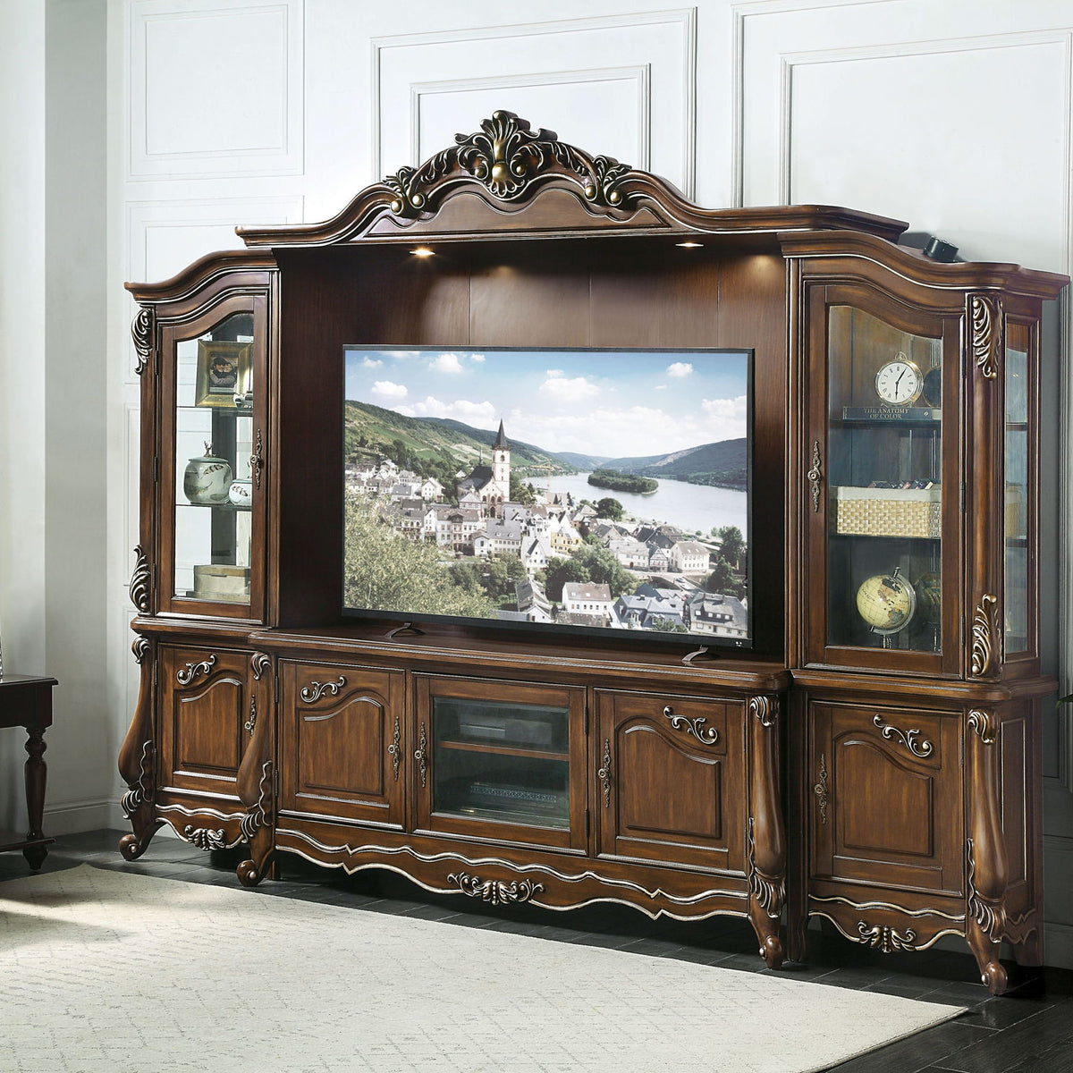 Latisha - Entertainment Center - Antique Oak
