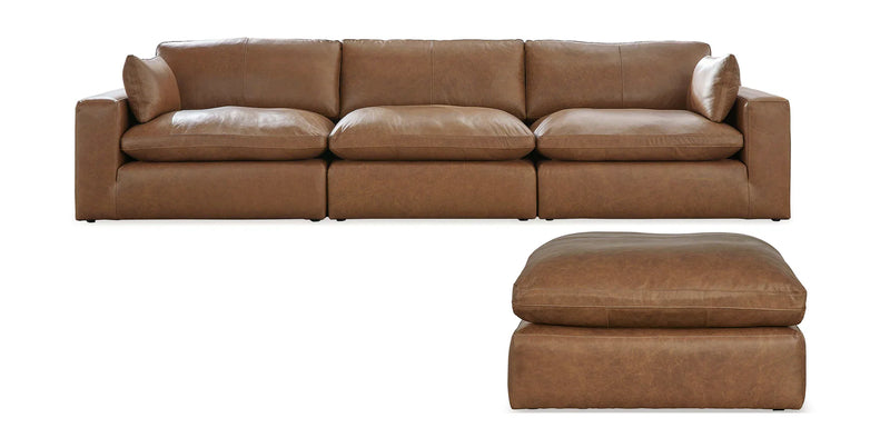 Ashley Furniture Emilia Genuine Leather Cloud Sectional