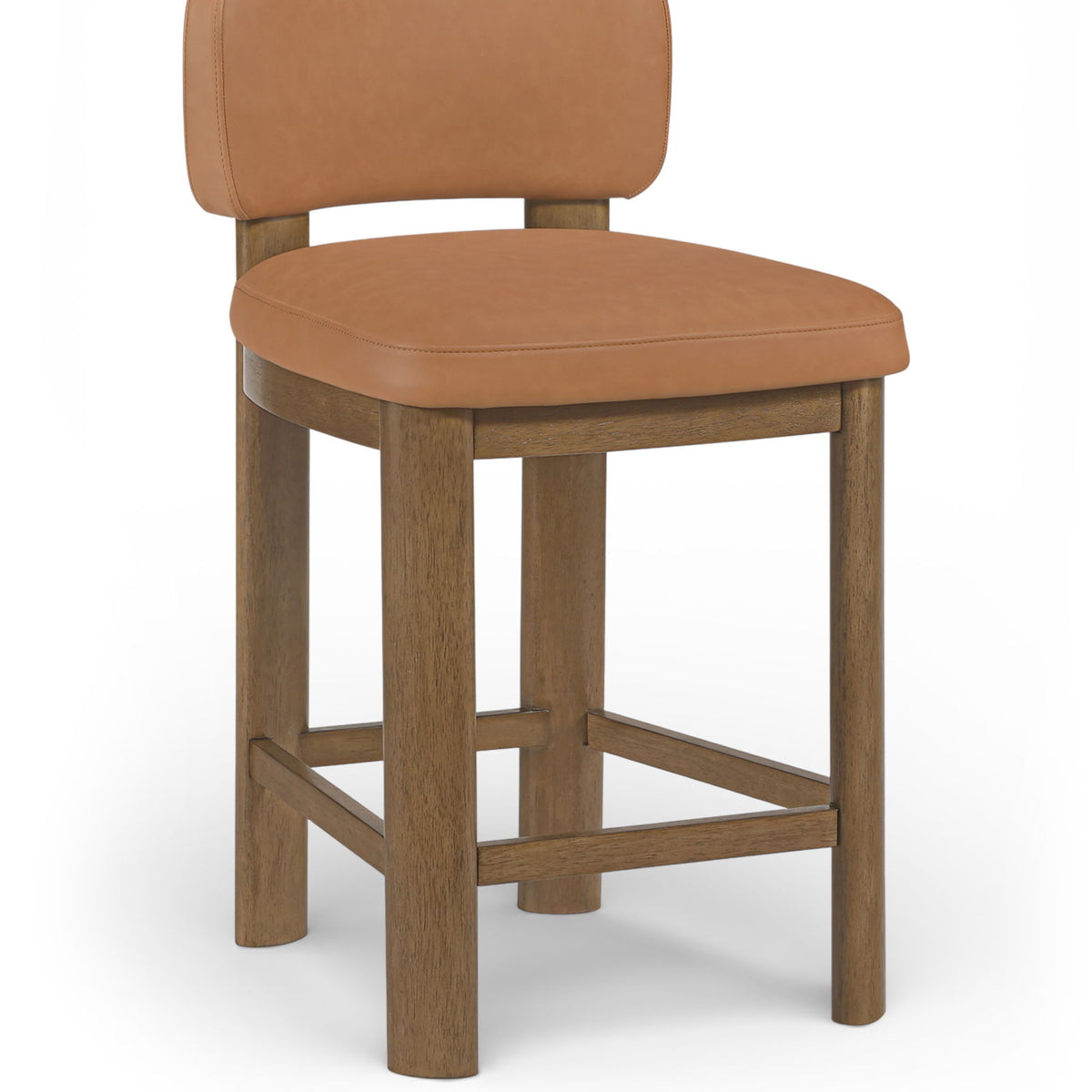 Paloma - Faux Leather Upholstered Counter Stool (Set of 2) - Brown Frame