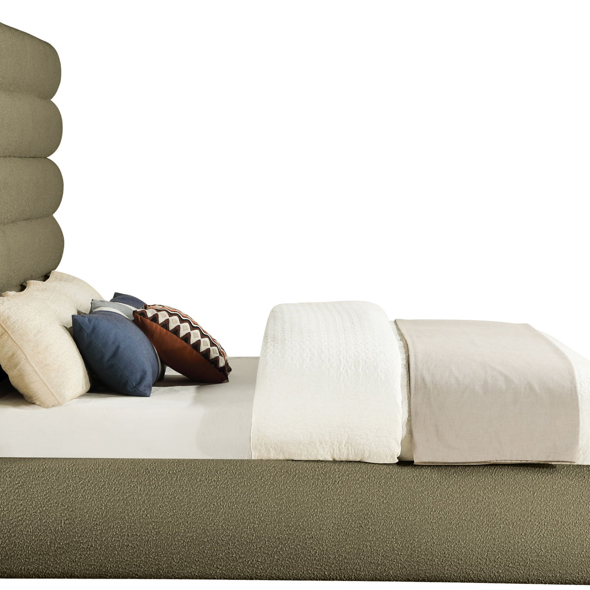Adam - Boucle Fabric Bed With 70.5" Headboard