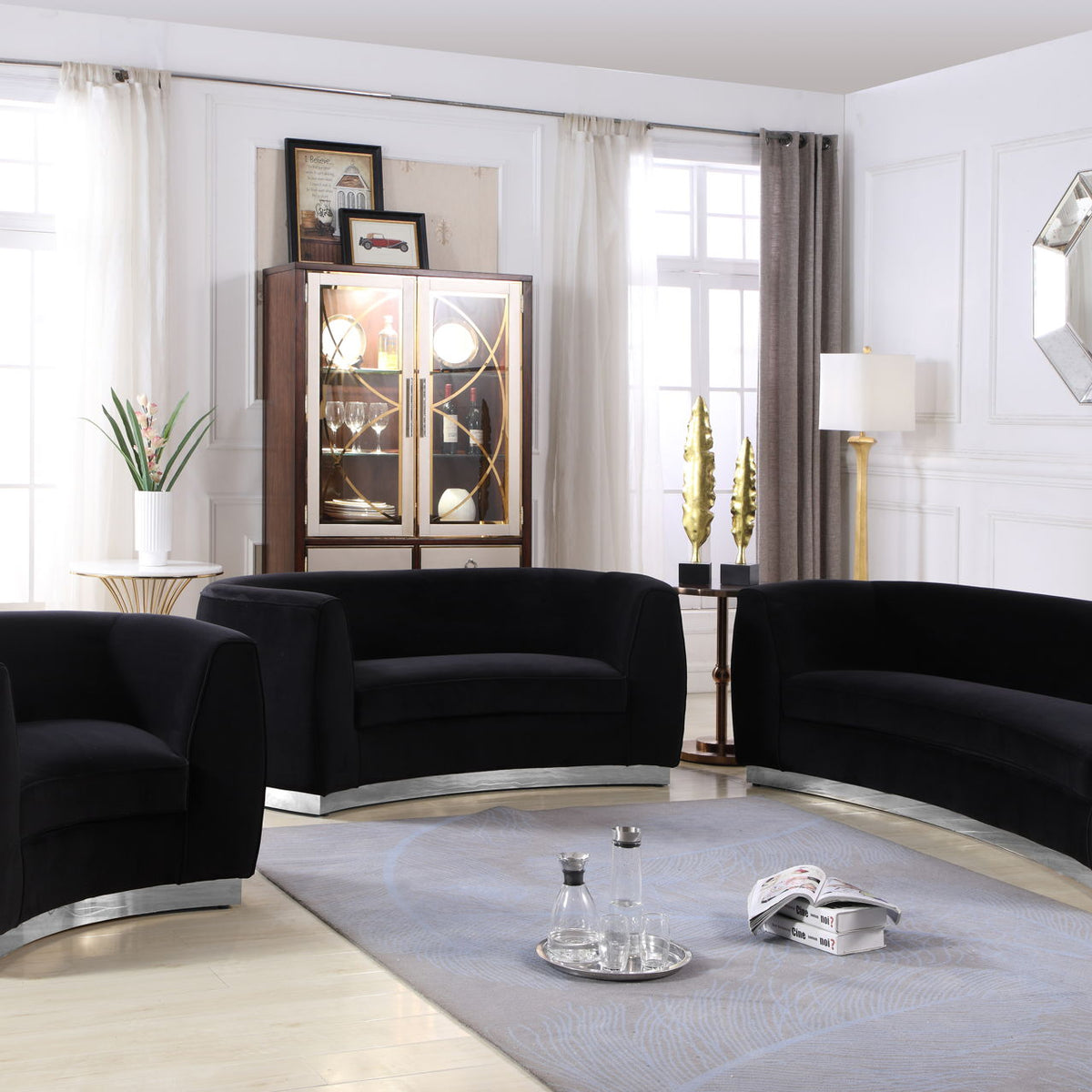 Julian - Loveseat with Chrome Base