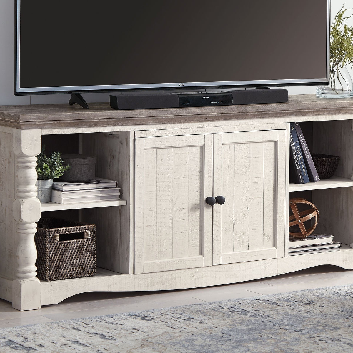 Havalance - Brown / Beige - 4 Pc. - Entertainment Center - 67" TV Stand
