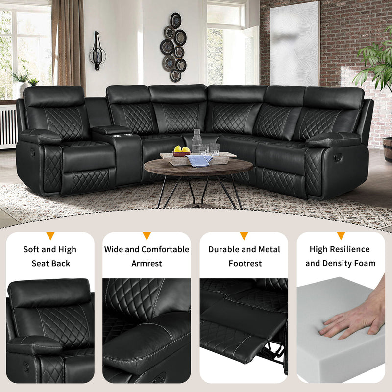 Home Theater Seating Manual Recliner With Cup Holder, Hide - Away Storage Reclining Sofa For Living Room, Home Theater