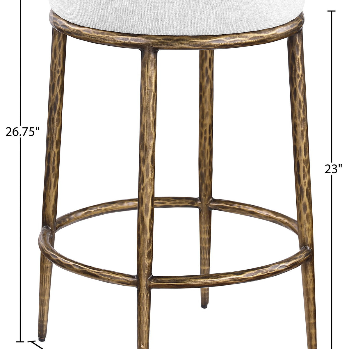 Ferro - Upholstered Backless Counter Stool With Brushed Gold Base
