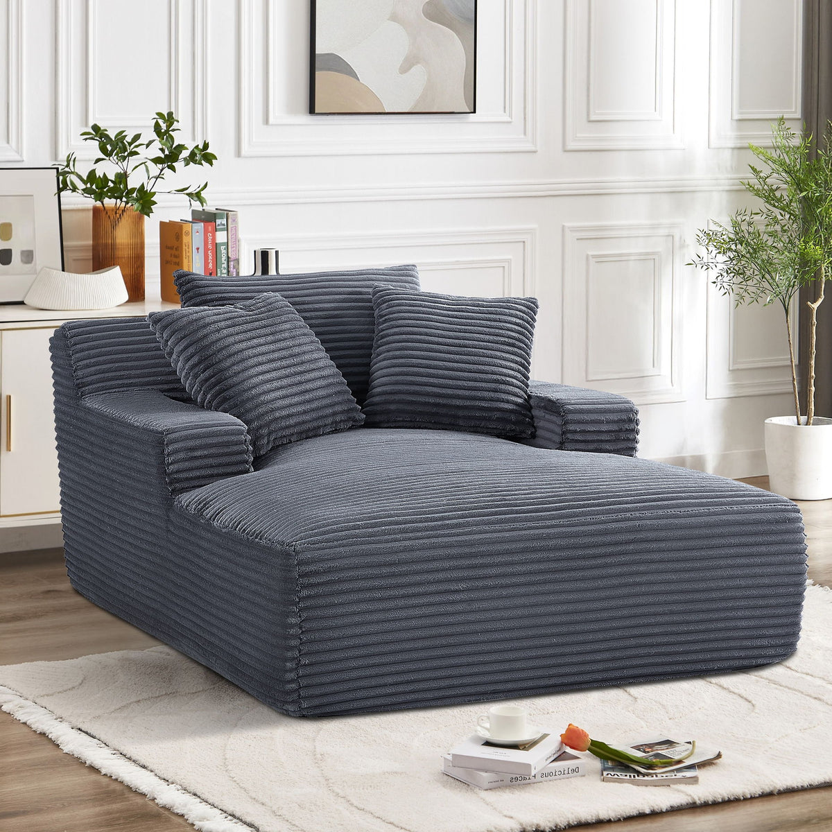 Cloudline - Oversized Chaise Lounge, Modern Comfy Couch With Full Foam Cushioning, Cozy Sleeper Sofabed