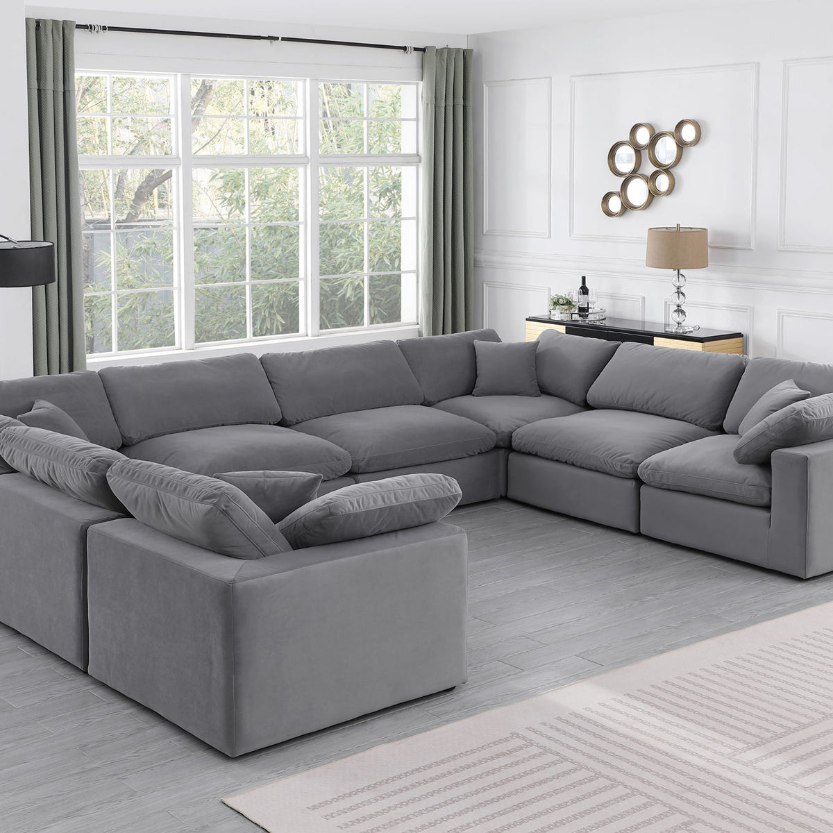 Comfy - 8 Piece Velvet Modular Sectional
