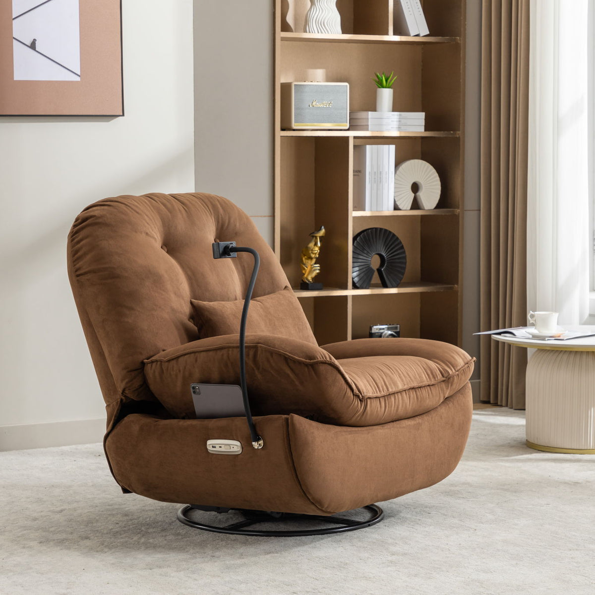 Power Recliner Swivel Glider USB Charger With Bluetooth Music Player, Sleep, Working, Game And Leisure