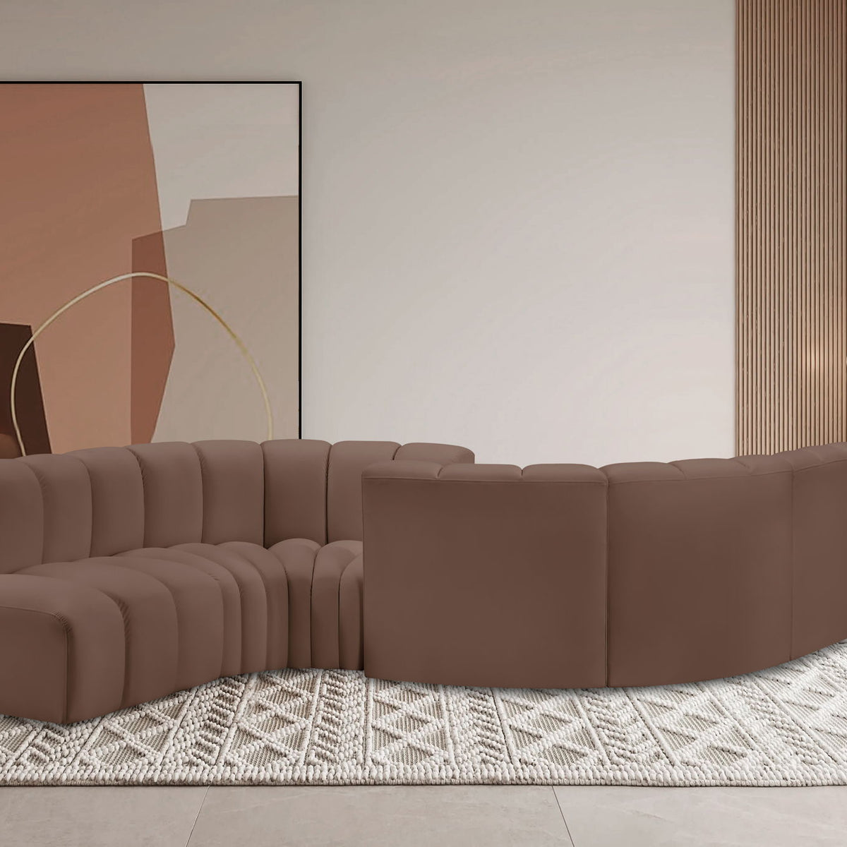 Arc - Faux Leather 6 Piece Modular Sofa