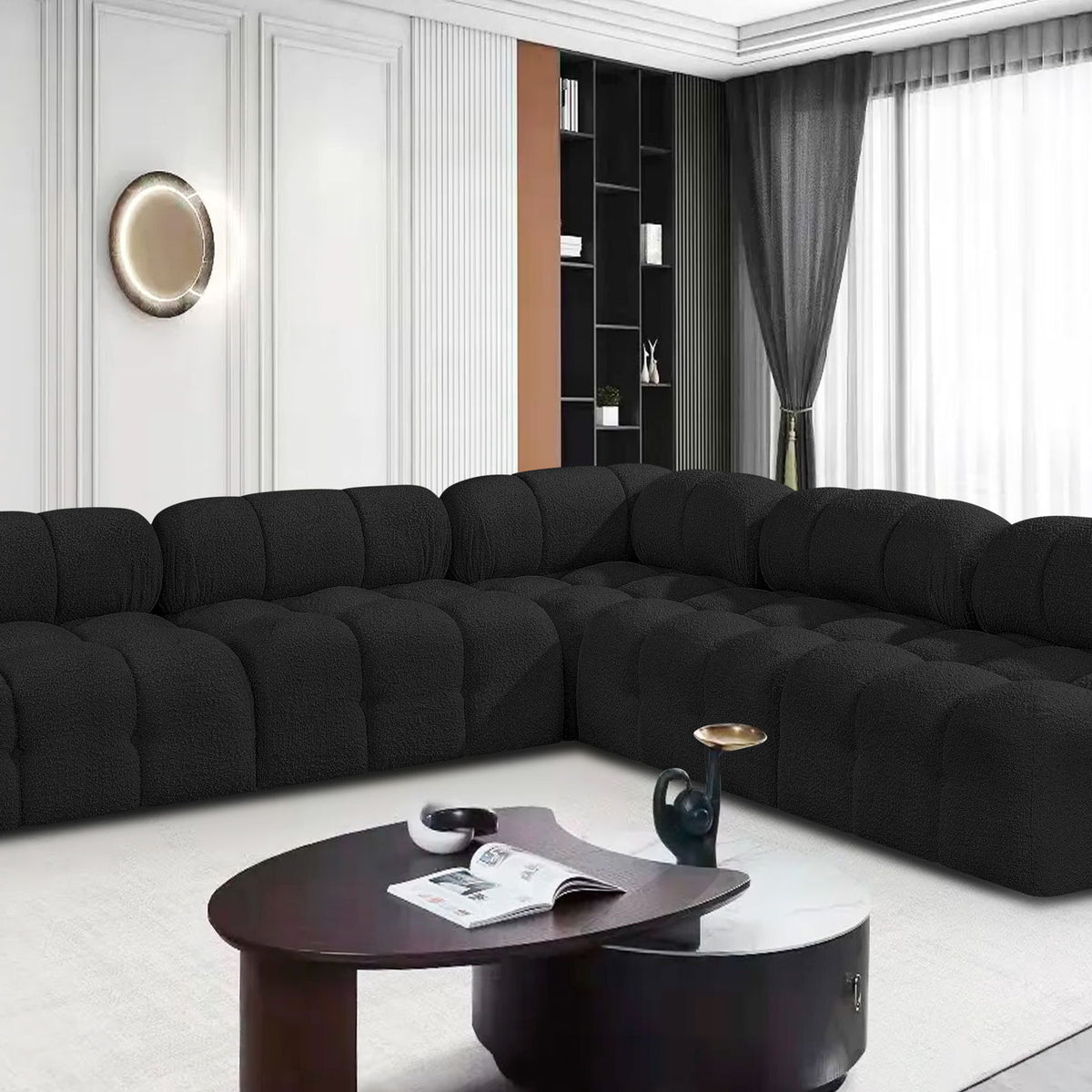 Ames - 5 Piece Fabric Modular Corner Sectional