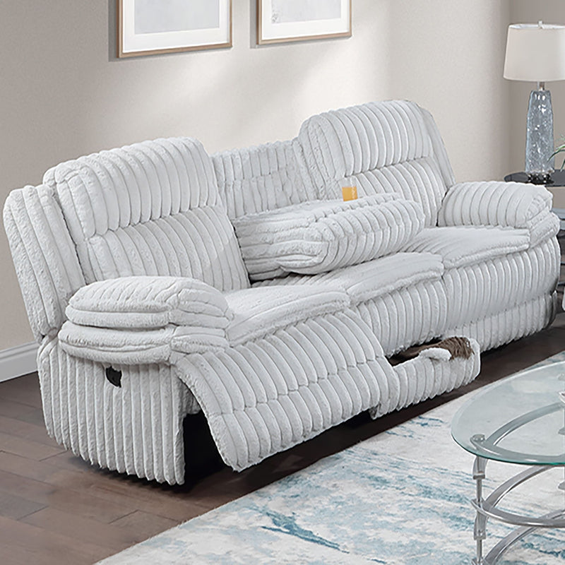 Motion Recliner Sofa With Fold-Down Table, Manual Recline, Charging Station & Cup Holders