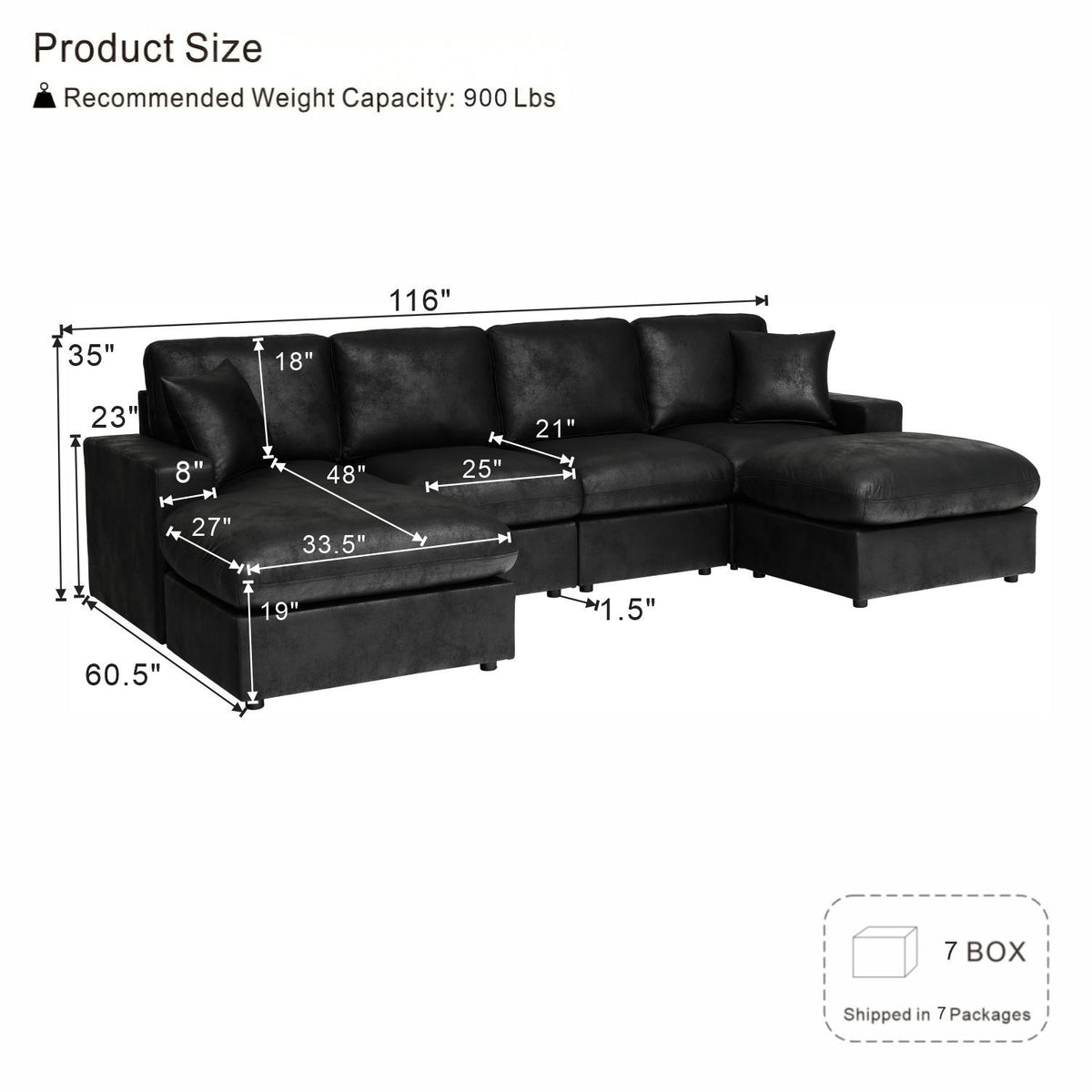 Sectional With 2 Ottomans