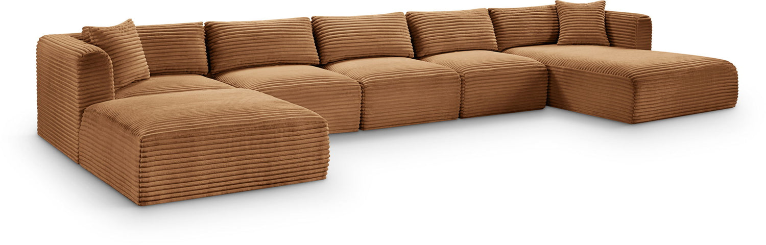 Shaggy - Fabric 6 Piece Modular Sectional With Chaise And Ottoman