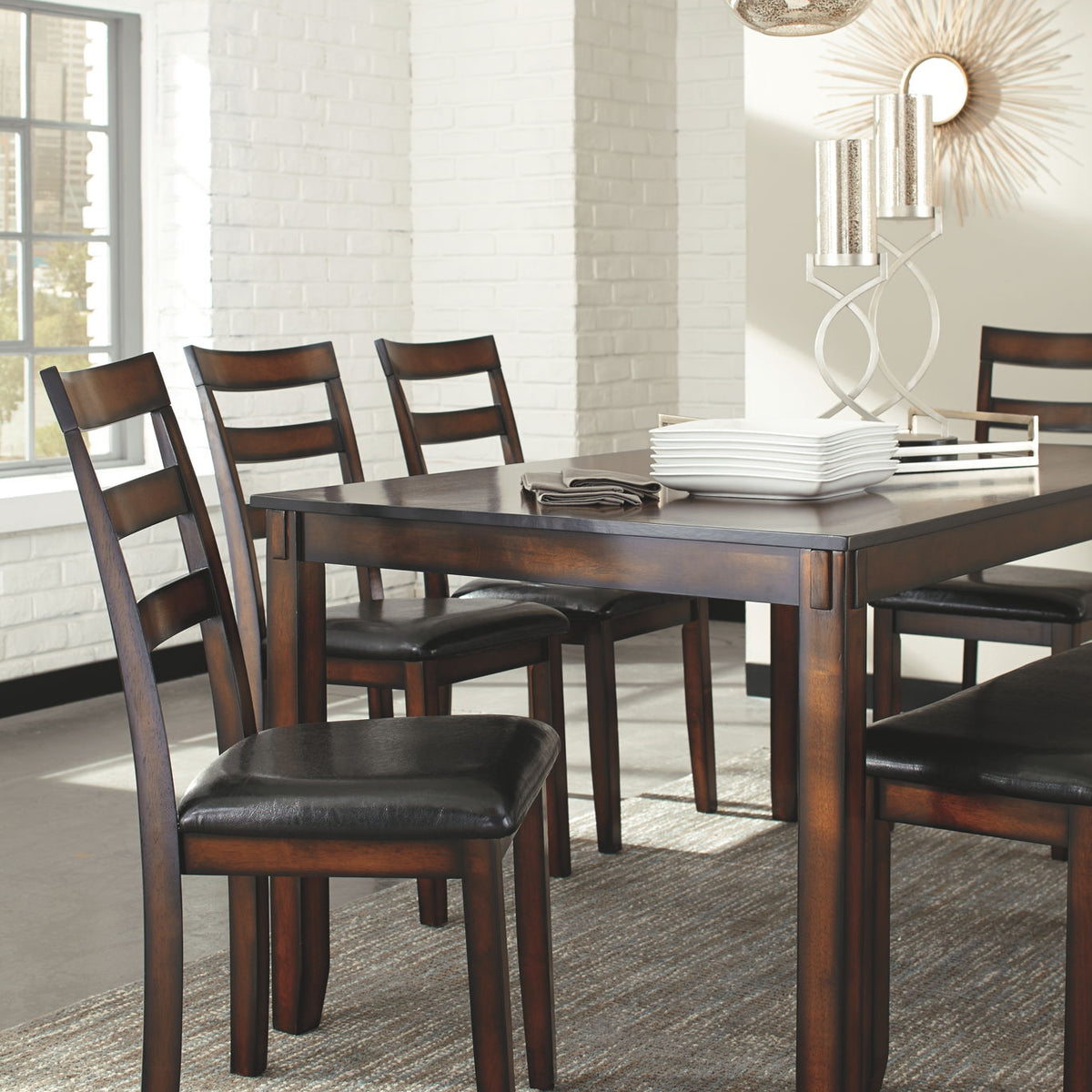Coviar - Dining Room Table Set (Set of 6) - Brown