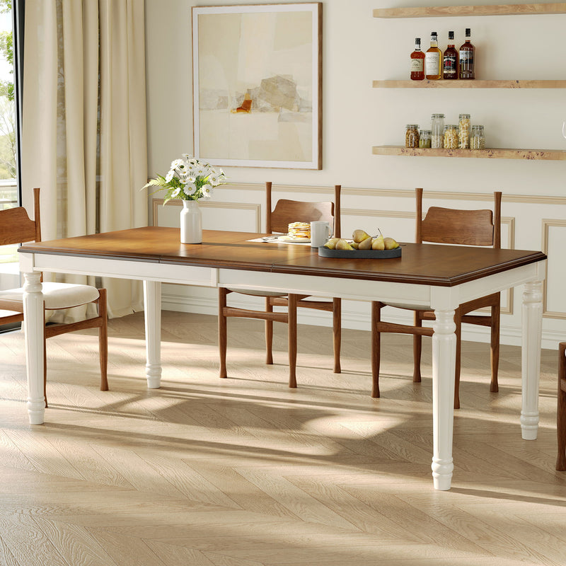Rectangular Dining Table With Framed Top And Turned Legs - Natural