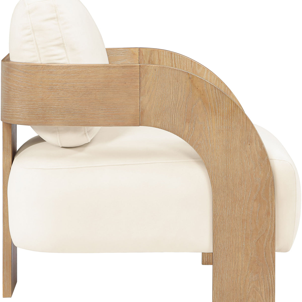 Cedra - Velvet Performance Fabric Upholstered Accent Chair - Natural Frame