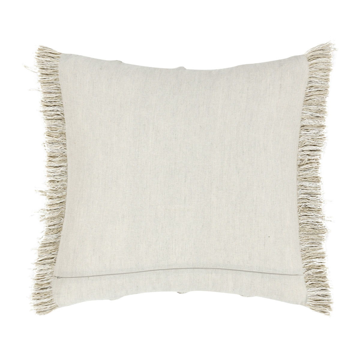 Natural solid pillow with soft fringe trim on all edges