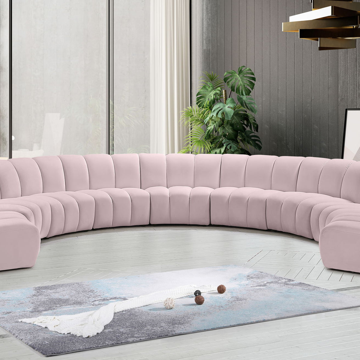Infinity - 9 Piece Velvet Modular Sectional