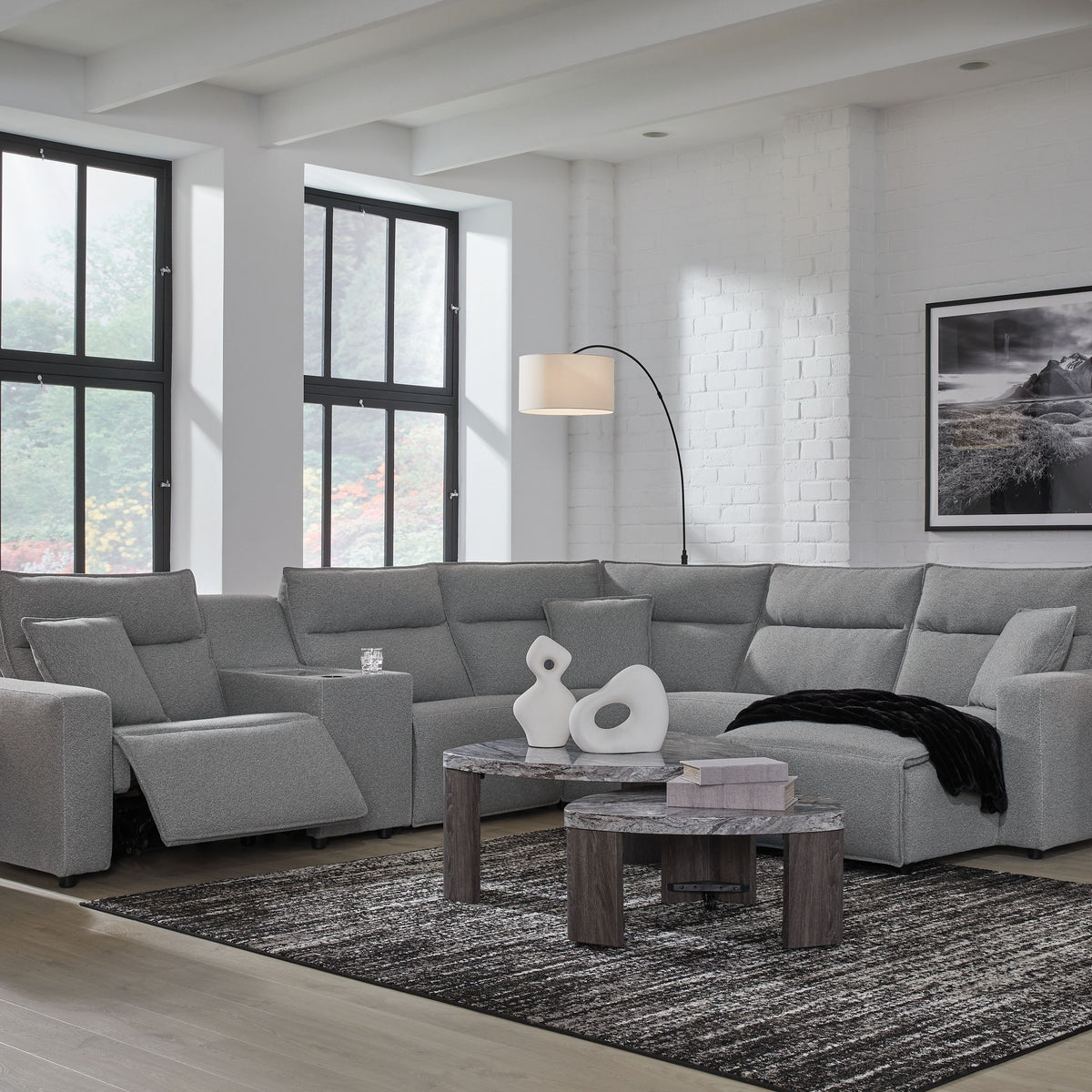 ModMax II - Salt And Pepper - Reclining Sectional