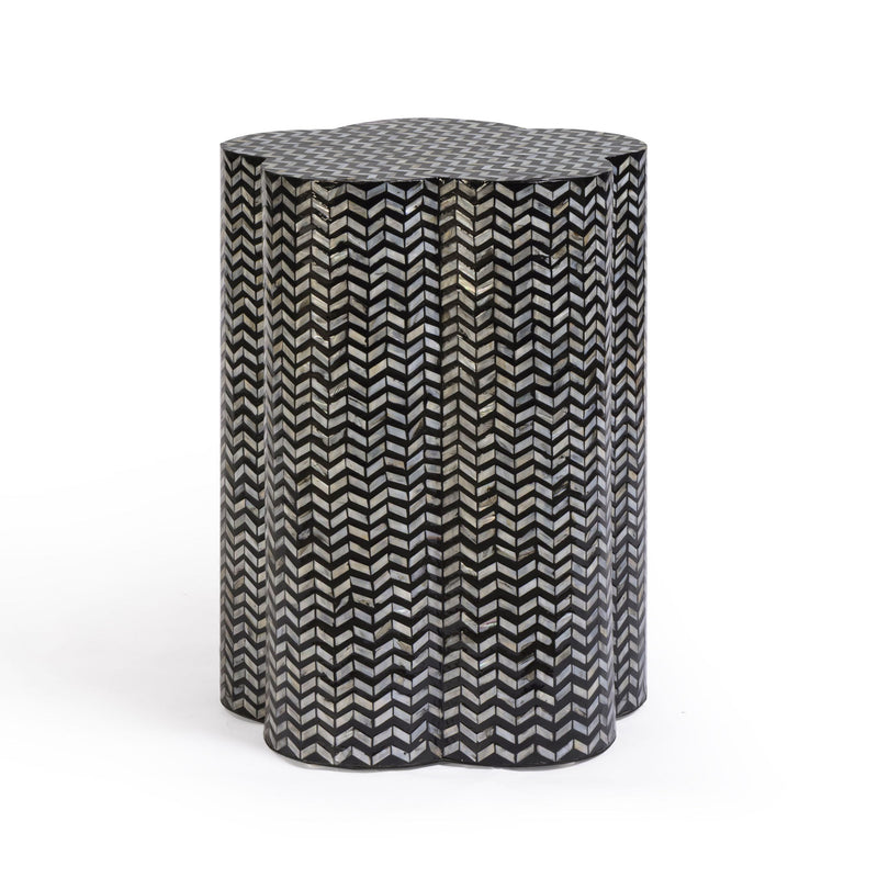 Mother Of Pearl Shell Side Table - Truffle