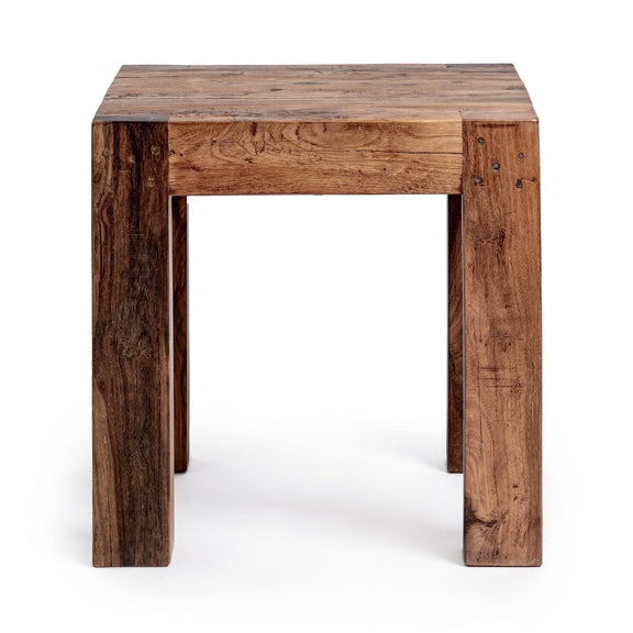 Giza table with warm brown wood top and sturdy straight legs