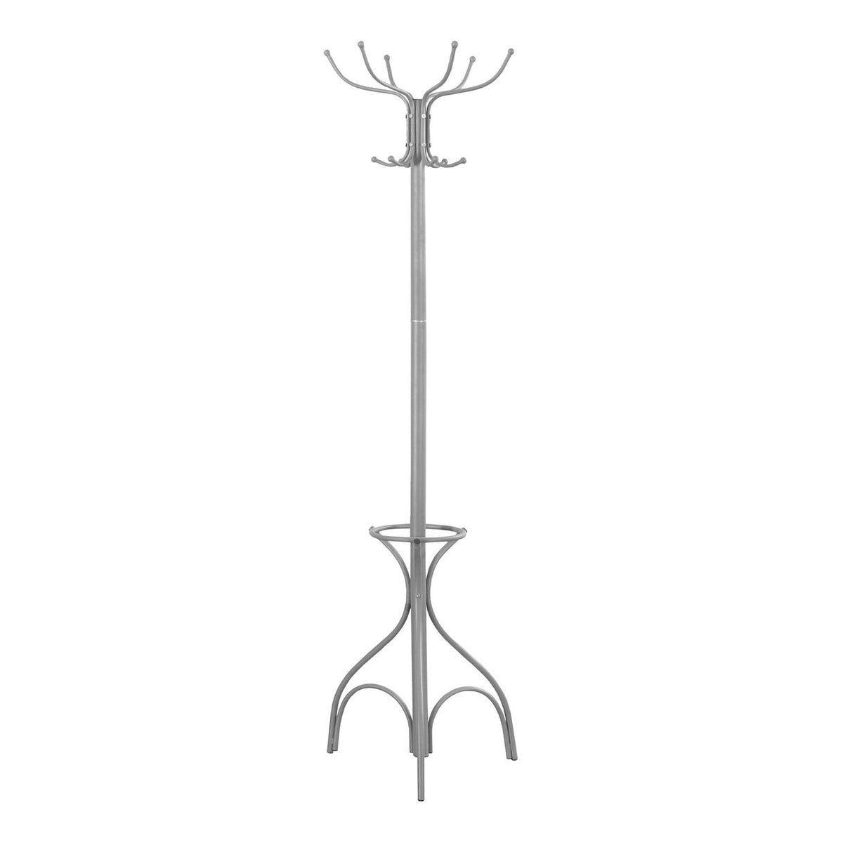 Coat Rack, Hall Tree, Free Standing, 12 Hooks, Entryway, 70"H, Umbrella Holder, Contemporary & Modern