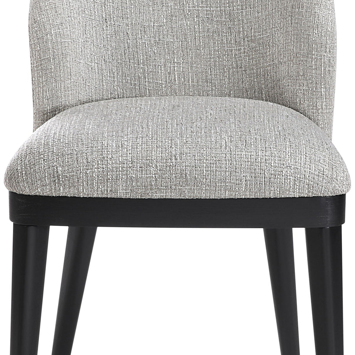 Valeo - Linen Textured Fabric Upholstered Dining Chair (Set of 2) - Painted Black Base