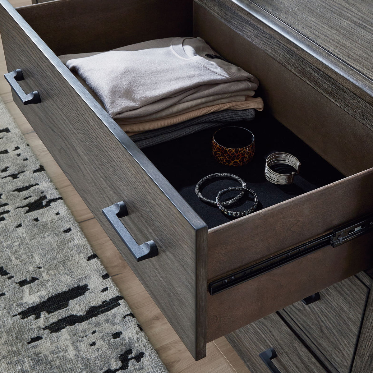 Montillan - Dresser And Mirror - Grayish Brown