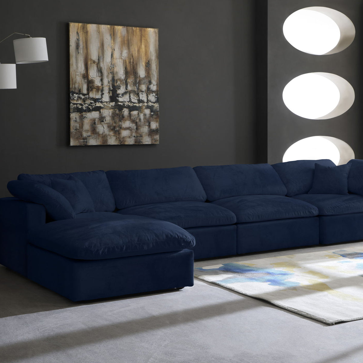 Cozy - 5 Piece Modular Sectional With Chaise