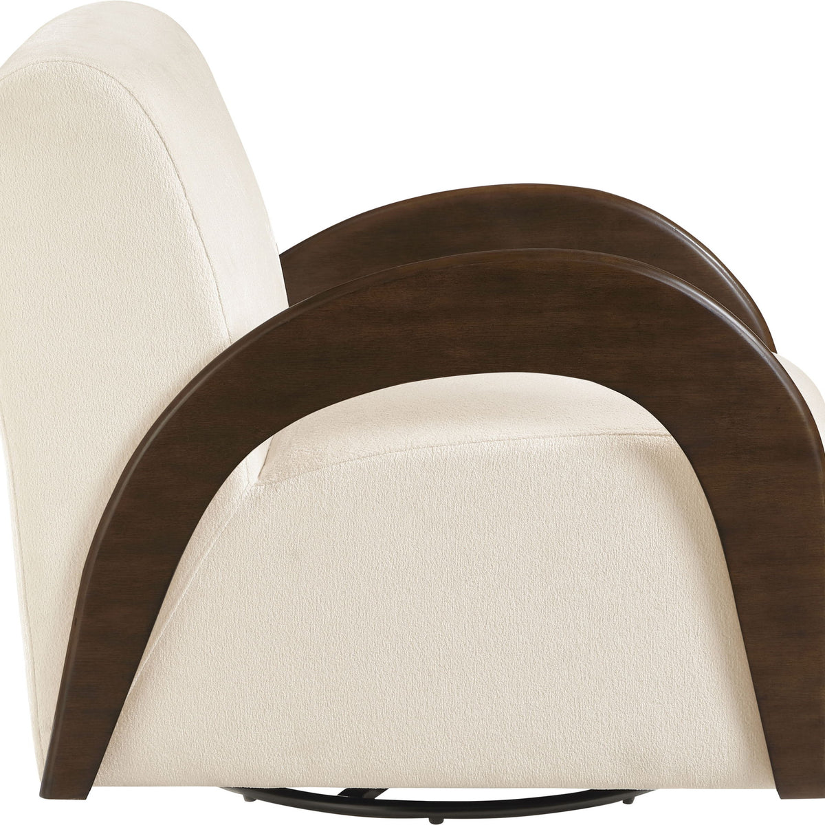 Neria - Chenille Fabric Upholstered Swivel Accent Chair - Painted Brown Base