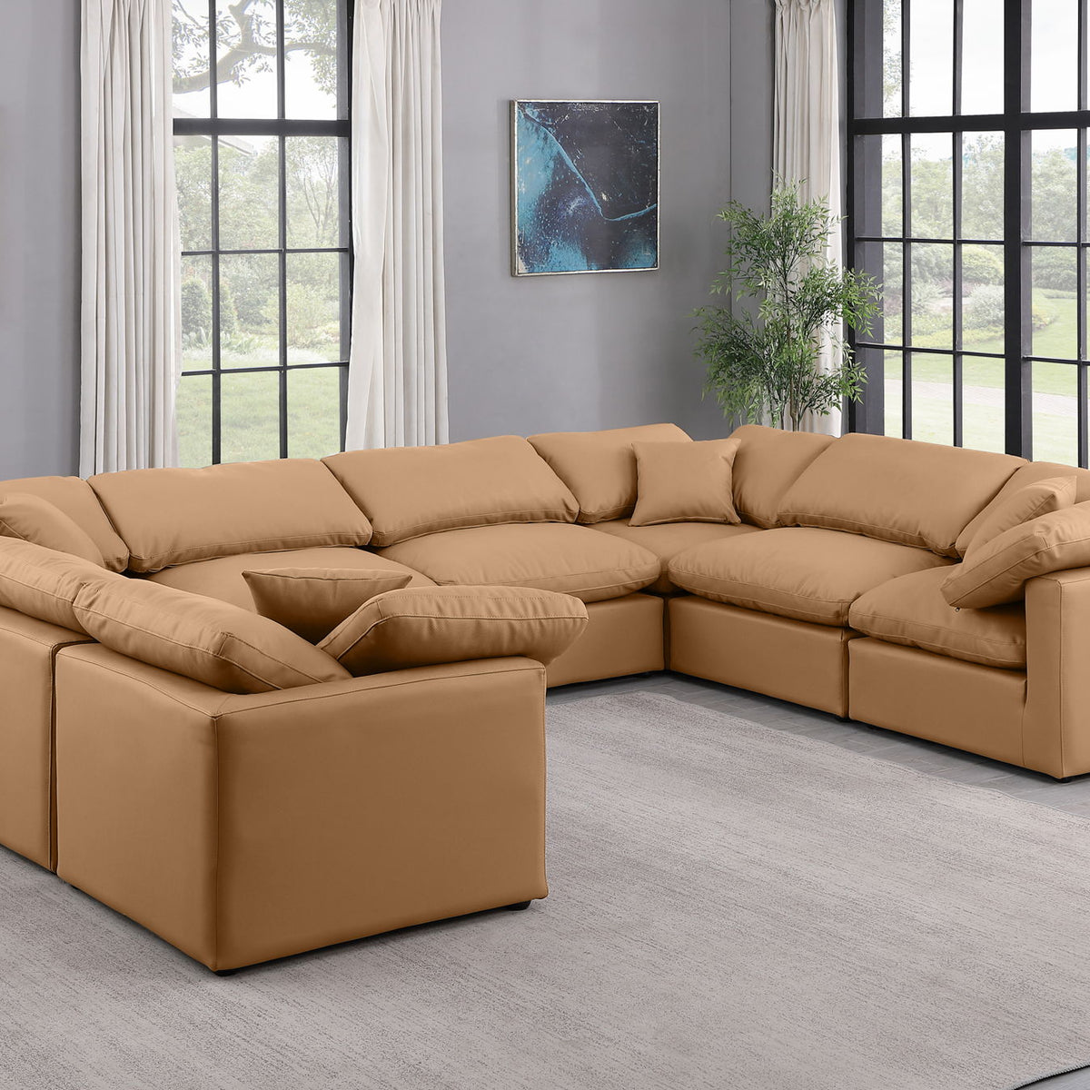 Indulge - Faux Leather 8 Piece Modular Sectional