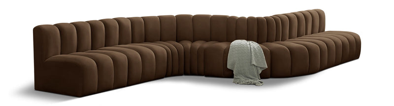 Arc - Velvet 8 Piece Curved Modular Sofa