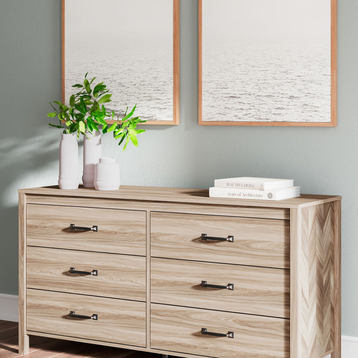 Battelle - Six Drawer Dresser - Tan
