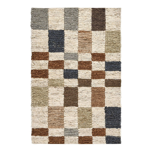 Soumak - 2' x 3' Jute Check Area Rug - Natural Multi