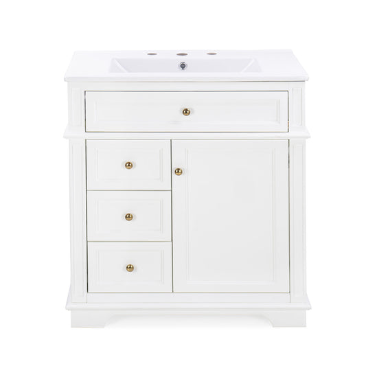 Freestanding Bathroom Vanity With Sink, Soft Closing Door, Tip Out Drawer