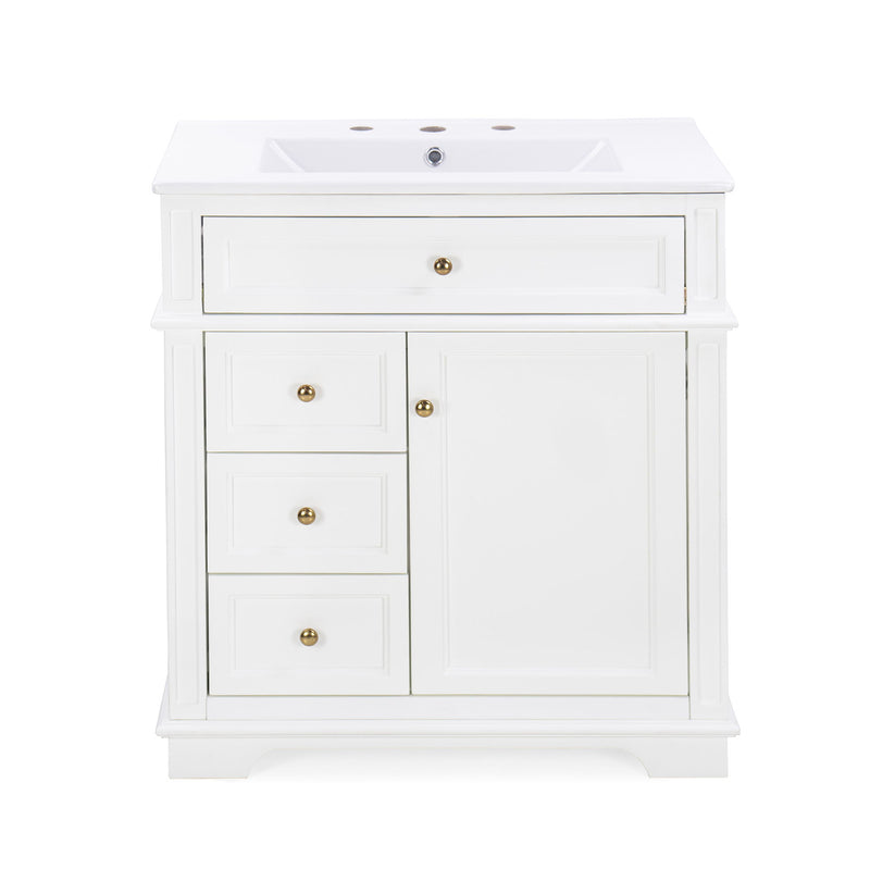 Freestanding Bathroom Vanity With Sink, Soft Closing Door, Tip Out Drawer