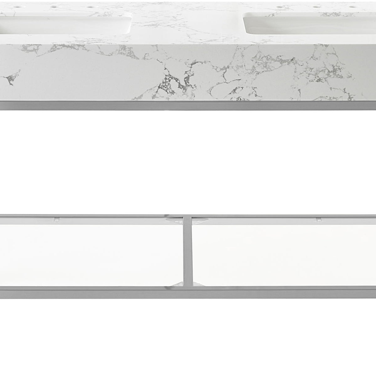 Marmo - Engineered Marble Bathroom Vanity With Chrome Base