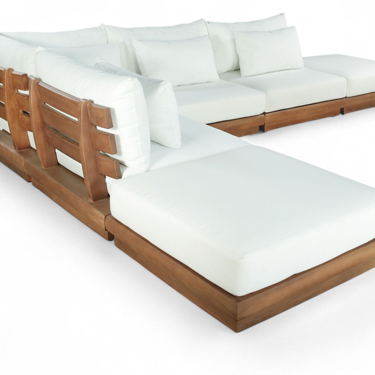 Mirella - 6 Piece Water Resistant Fabric Upholstered Outdoor Patio Modular Sectional