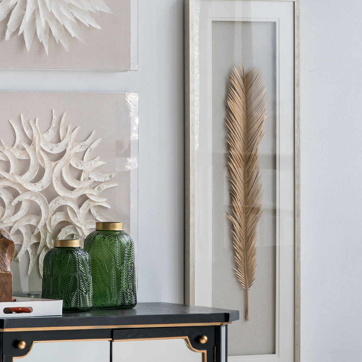 Leaf Framed Wall Art, Wall Decor For Living Room Dining Room Office Bedroom - Gold