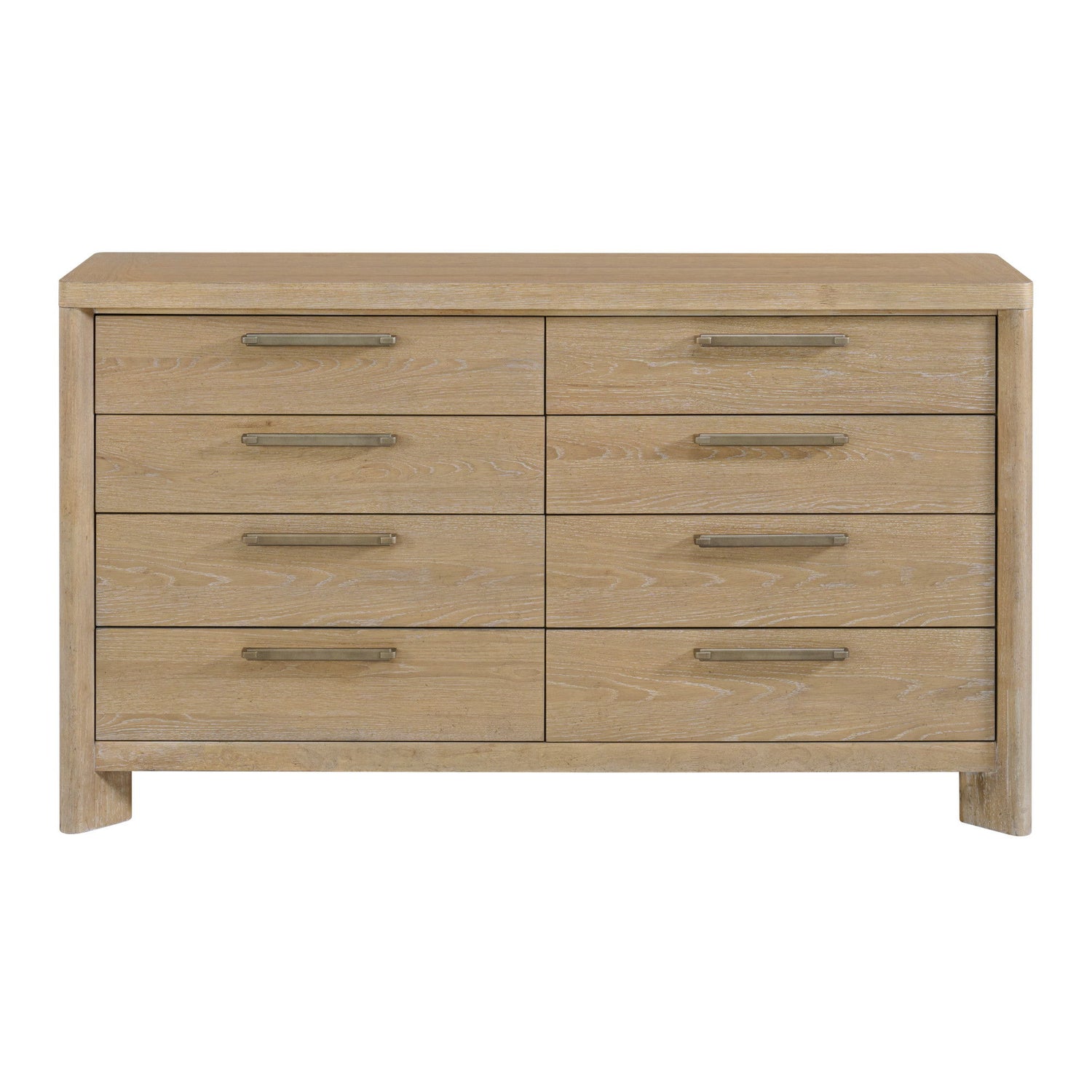 Contemporary 8 Drawer Dresser - Tan