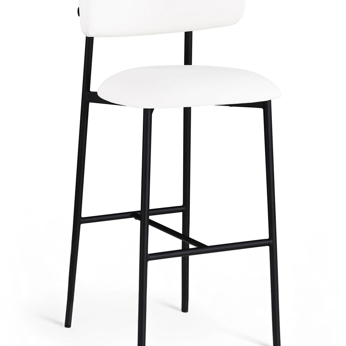 Lupita - Vegan Leather Upholstered Bar Stool With Matte Black Frame (Set of 2)