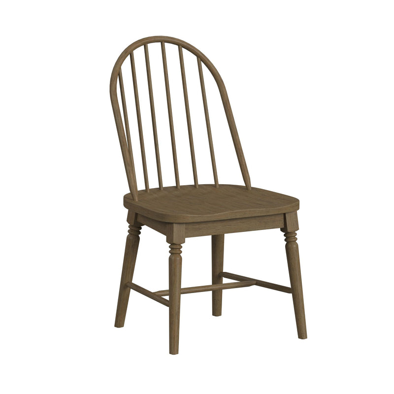 Heritage - 5 Piece Standard Height Dining Set (Round Table And Four Oak Brown Chairs) - Oak Brown And Black