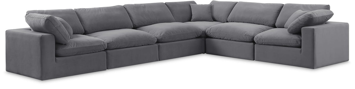 Comfy - 6 Piece Velvet Modular Corner Sectional