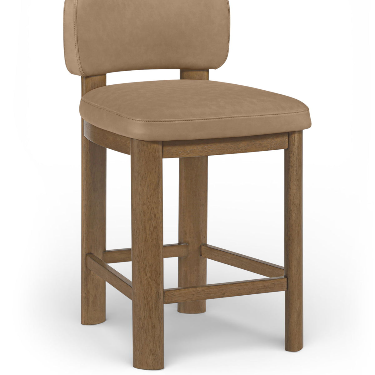 Paloma - Faux Leather Upholstered Counter Stool (Set of 2) - Brown Frame